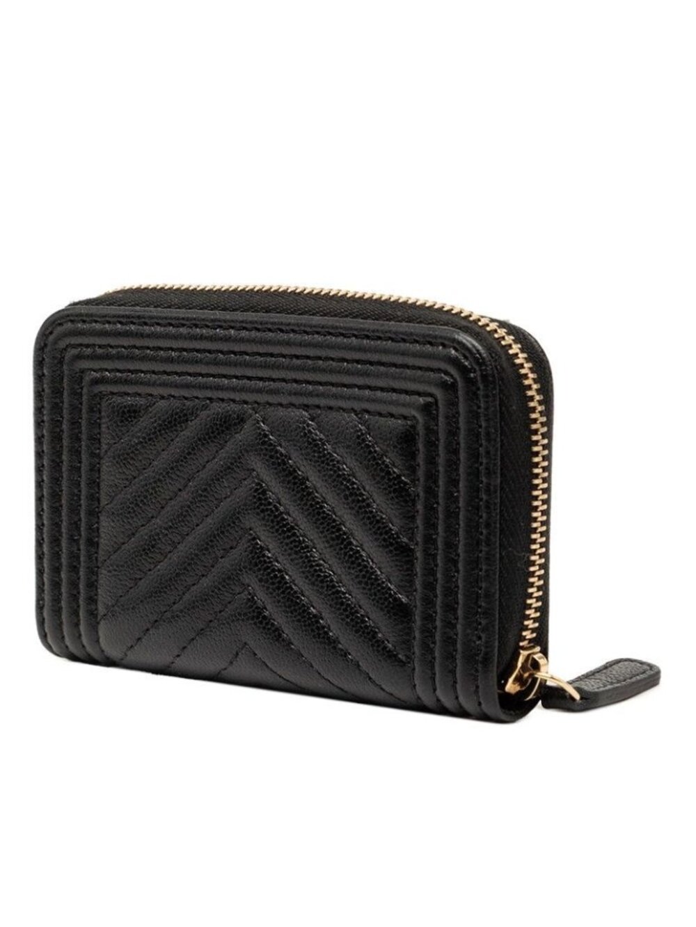 Chanel CC Logo Blanc Coin Purse Black Leather - Picture 2 of 6